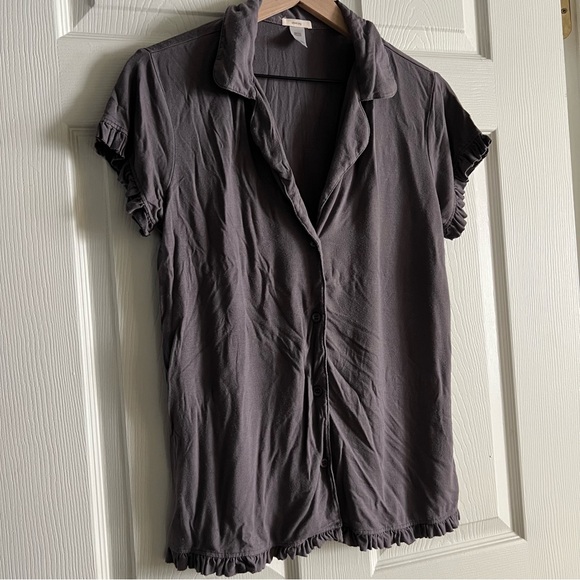 Eberjey Ruthie Ruffle Pajama Top Size Small Color Rabbit‎ - Picture 3 of 8